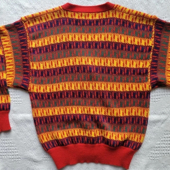 Sweet Baby Jane, Red Colorful Button  up Knit Cardigan - Picture 7 of 13